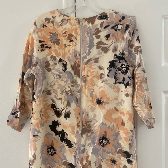 Beautiful Fossil Pastel 100% Silk Shift Dress, Zipper-back & Lined *EUC* - Picture 5 of 13